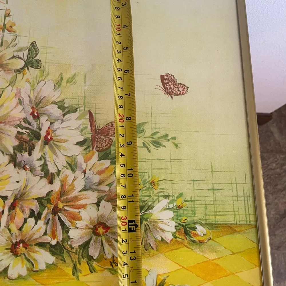 VTG Lavada Floral basket and butterfly tv tray. 24”x223”x13” retrodecor cottage - Picture 11 of 13